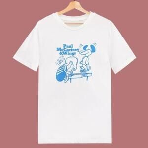 Paul Mccartney And Wings Music Graphic T-Shirt Beatles Band Rock Concert Fan Tee